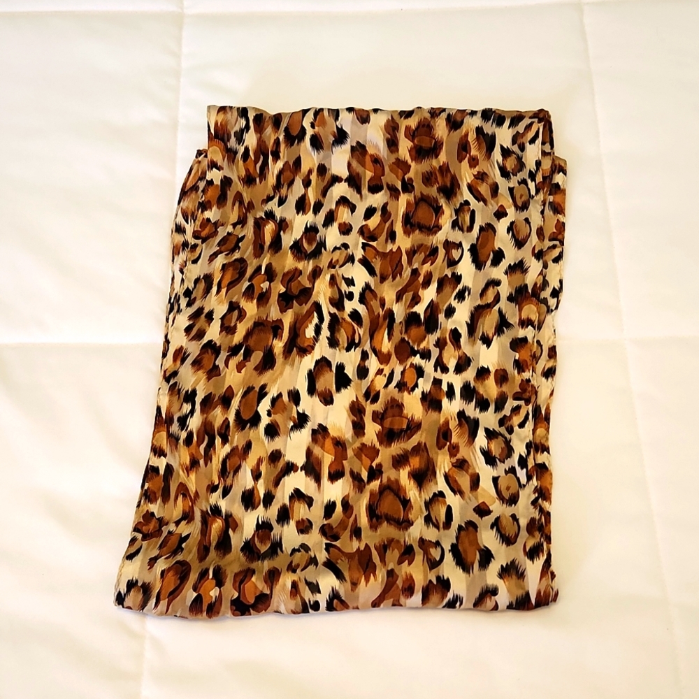 Echo Cheetah Print Silk Rectangular Scarf 10 x 60"